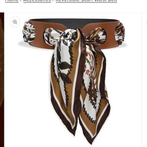 Sarah Flint Cognac and Black Reversible Scarf Belt